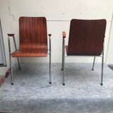 Chairs with multi-fold wooden armrest