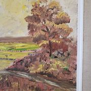 Large rural landscape painting - Oil on framed canvas - Circa 1950 - Signed Benoot