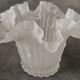 Vintage frosted glass vase from Italy in a tulip shape with a flared rim.