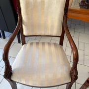 Paire de fauteuils sculptés style Empire – bois acajou