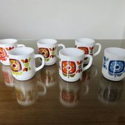 Series of 6 pop mobil coffee cups, Jean Charles Meunier 1970