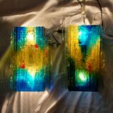 Pair of raak glass appliques, Willem Van Oyen, Chartres model
