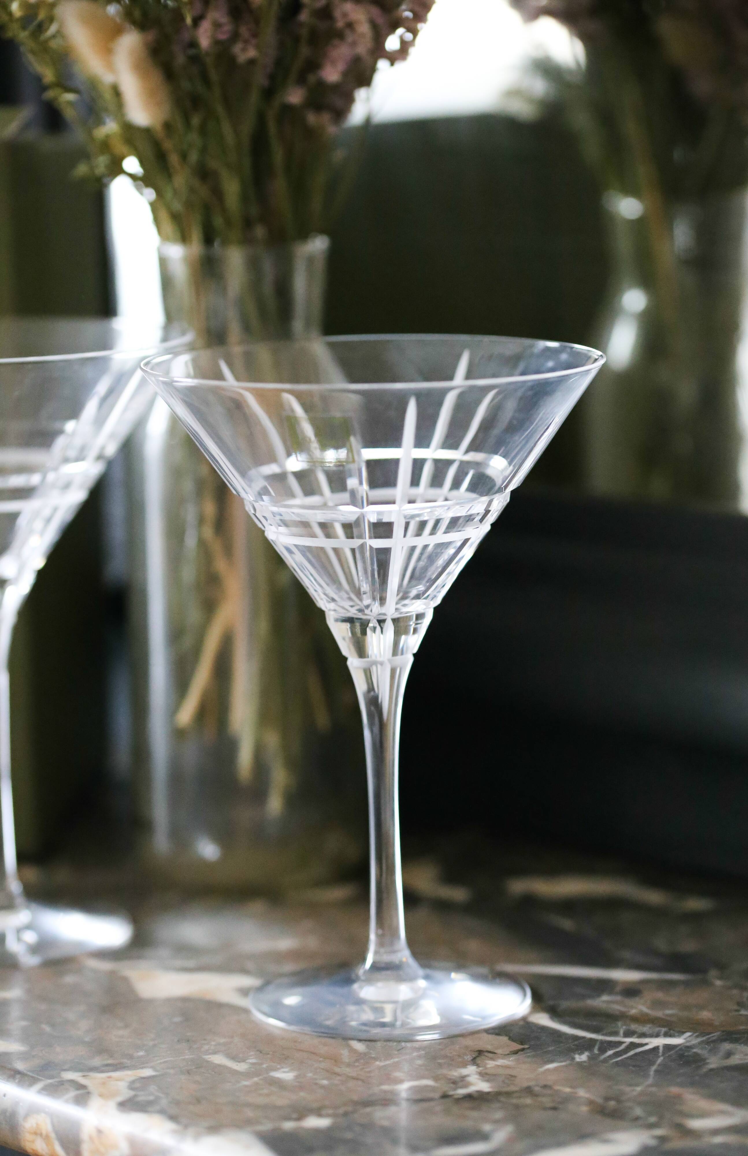 Pair of Christofle glasses with Martini Crystal Cut Scottish Collection