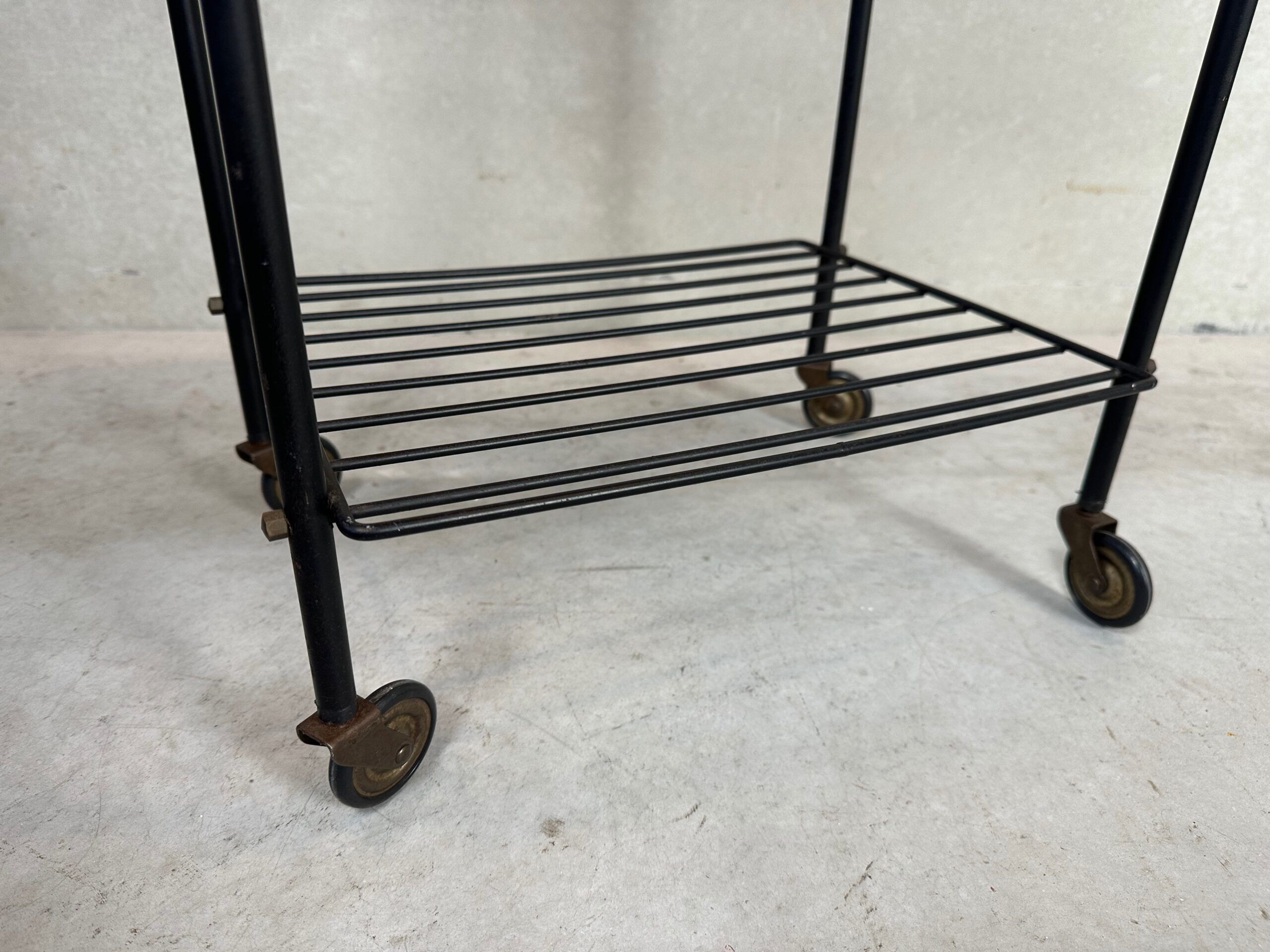 Vintage side table/70s trolley in teak