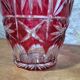 Large ruby red cut crystal vase – Central Europe 1950s