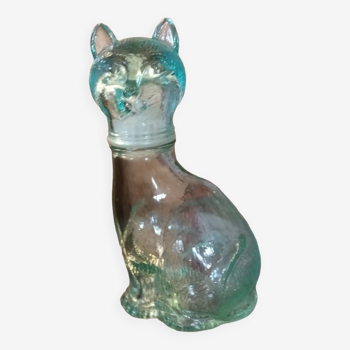 Bouteille flacon en verre forme de chat