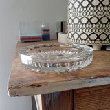 Large vintage molded glass ashtray