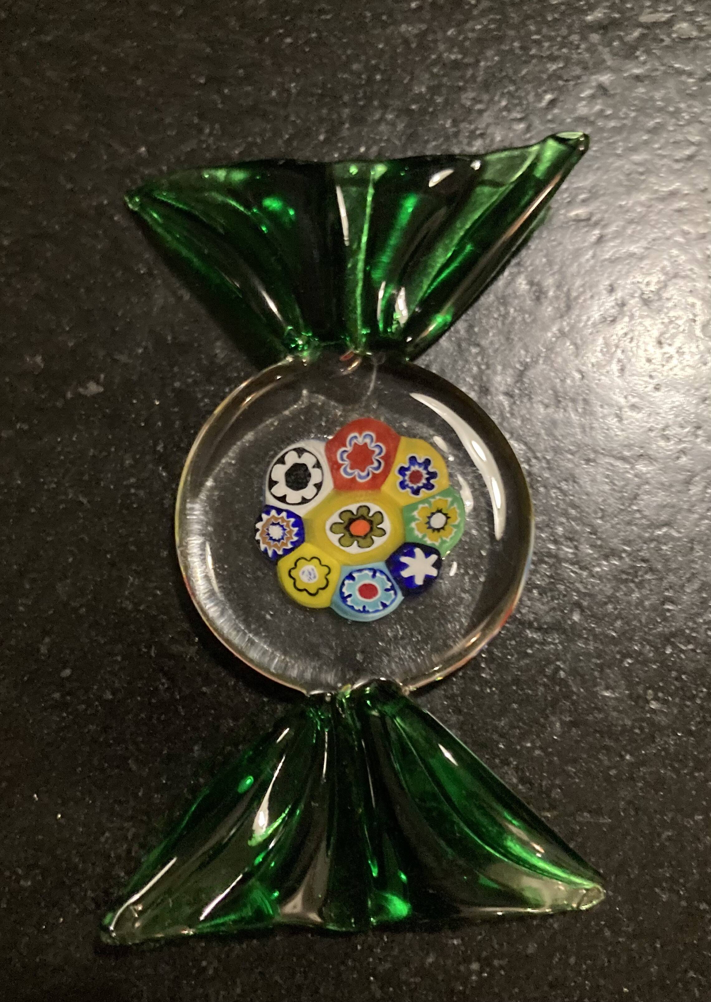 Set of Murano glass candy shaped knife holders