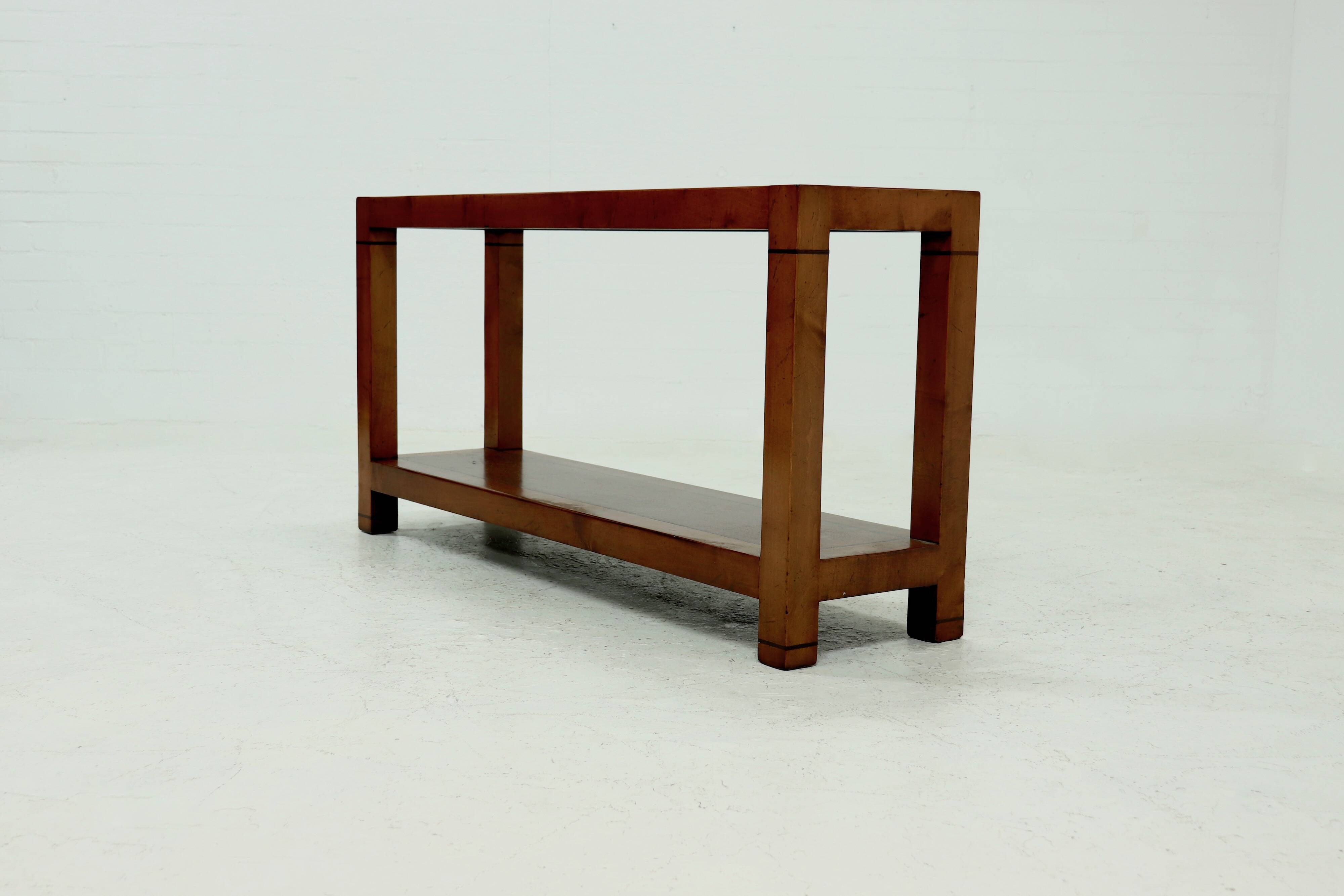 Table console Art Déco avec marqueterie en coromandel des années 1930