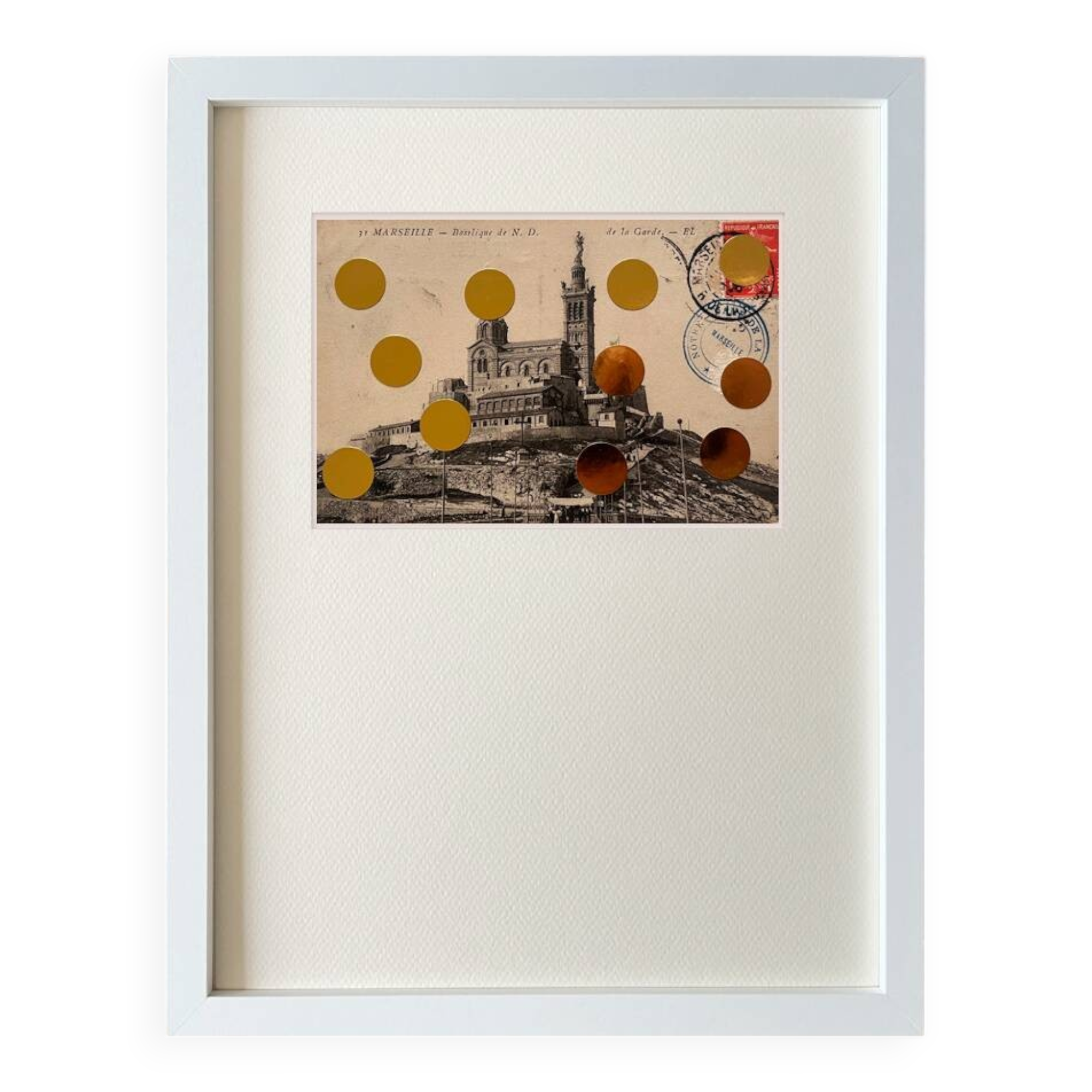 Marseille - Collage on postcard