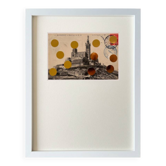 Marseille - Collage sur carte postale