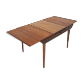 Table à manger extensible en teck du milieu du siècle, Pays-Bas des années 1960