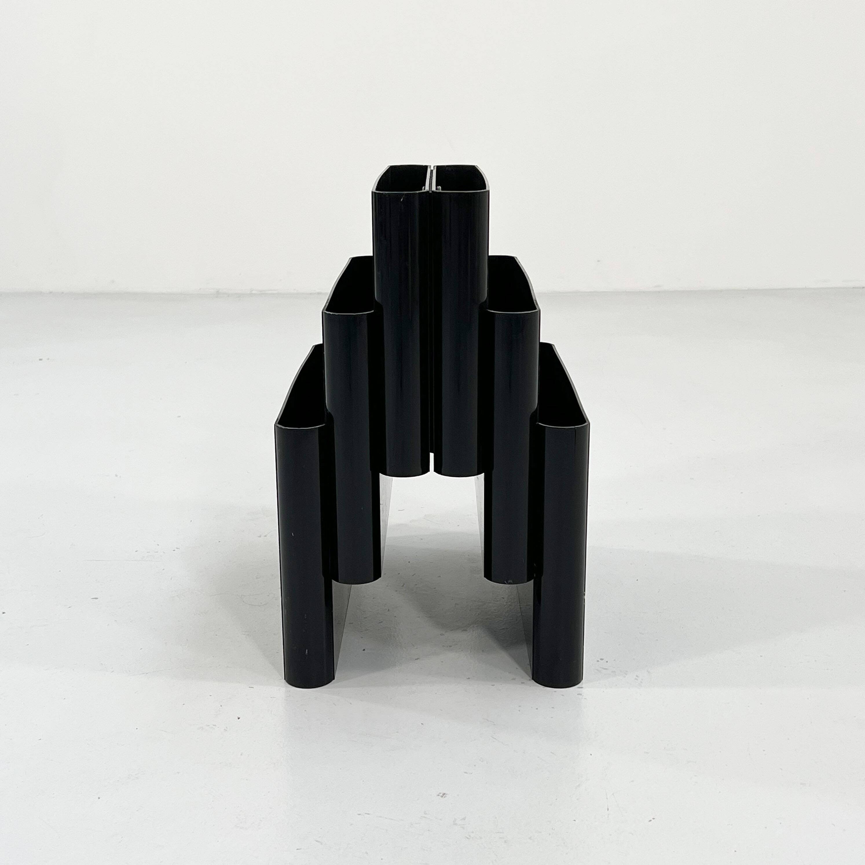 Black magazine rack by Giotto Stoppino for Kartell, 1970