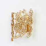 Pair of wall sconces in gilded brass and crystal by Palwa, Germany, 1960s.