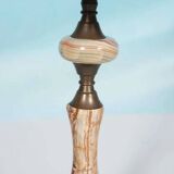 Chic hotel table lamp in onyx and brass, mid-century modern table lamp from the 70s.