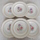 6 flowery dessert plates
