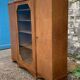 Art deco glass china cabinet in burr walnut 1930
