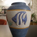 Vase with marine motifs