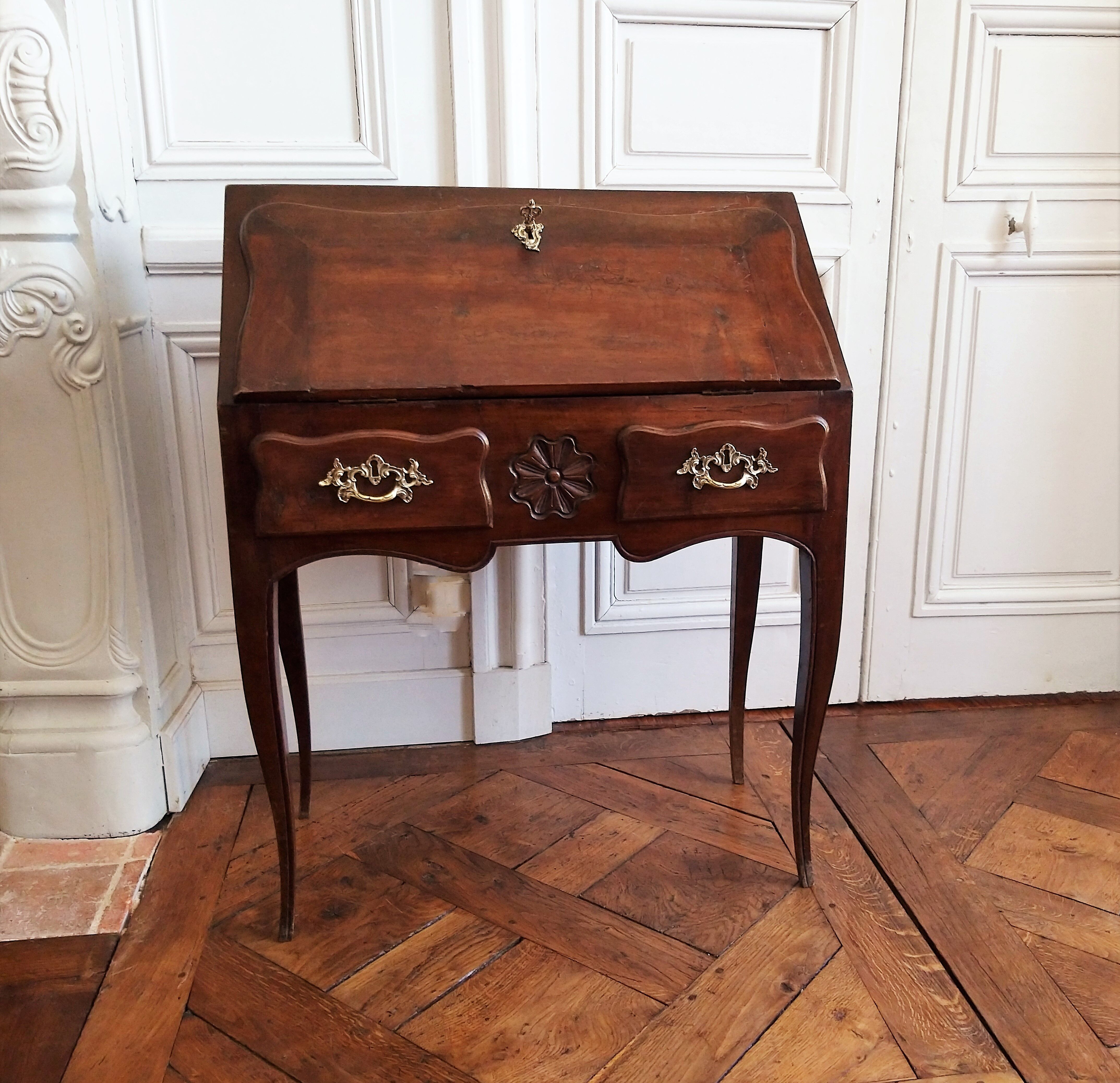 Louis XV style mahogany style writing desk