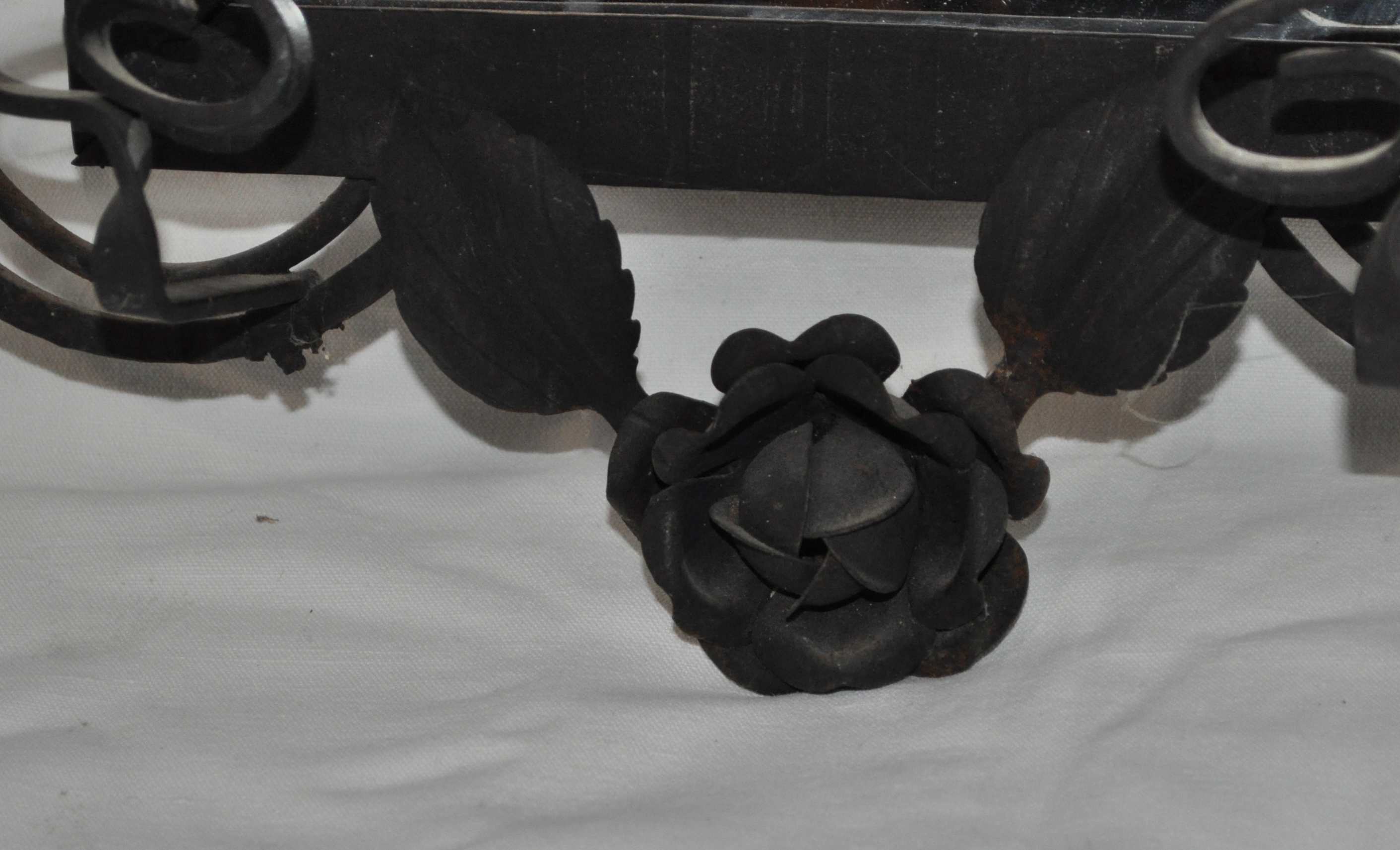 Coat rack wrought iron mirror