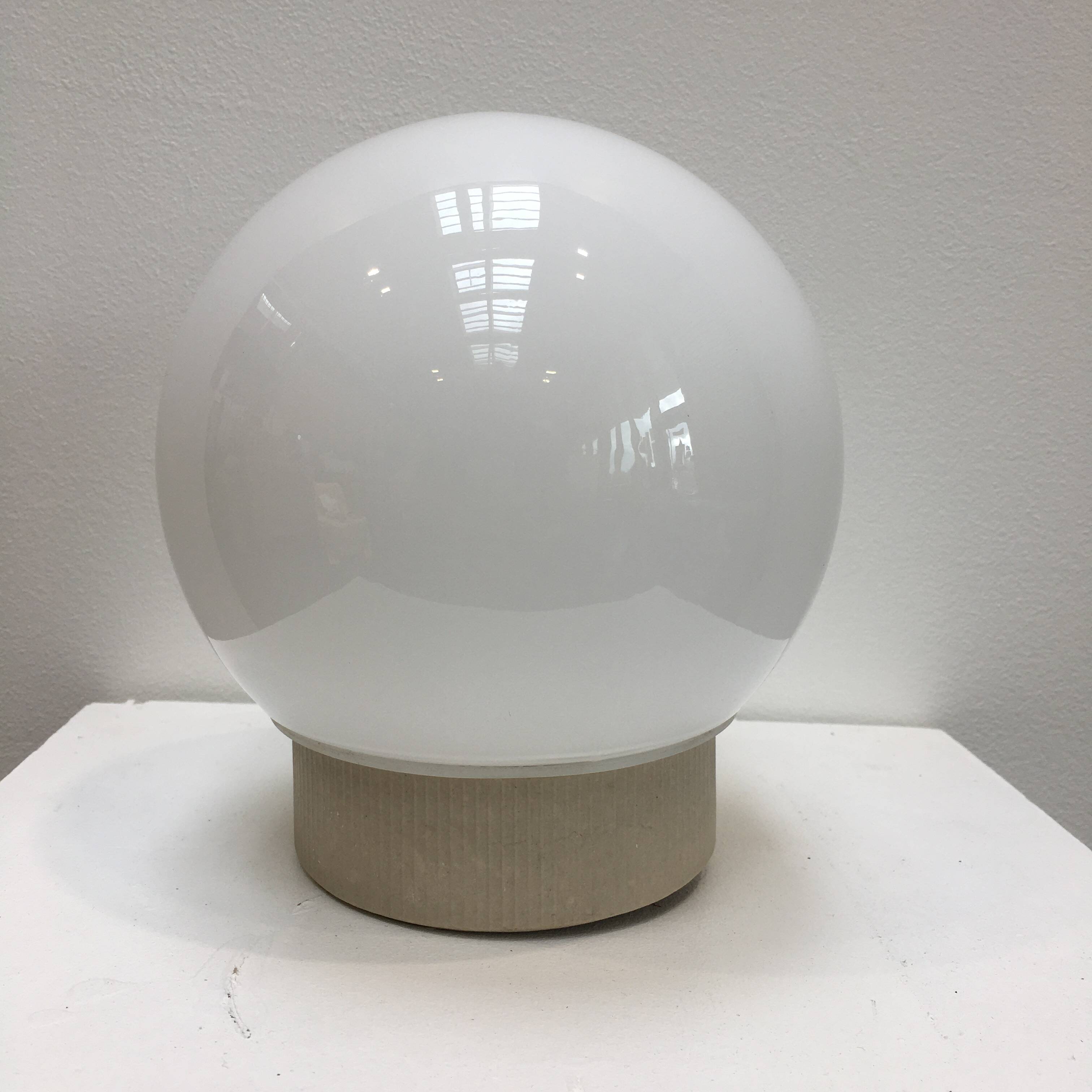 Bauhaus style wall lamp with opaline globe