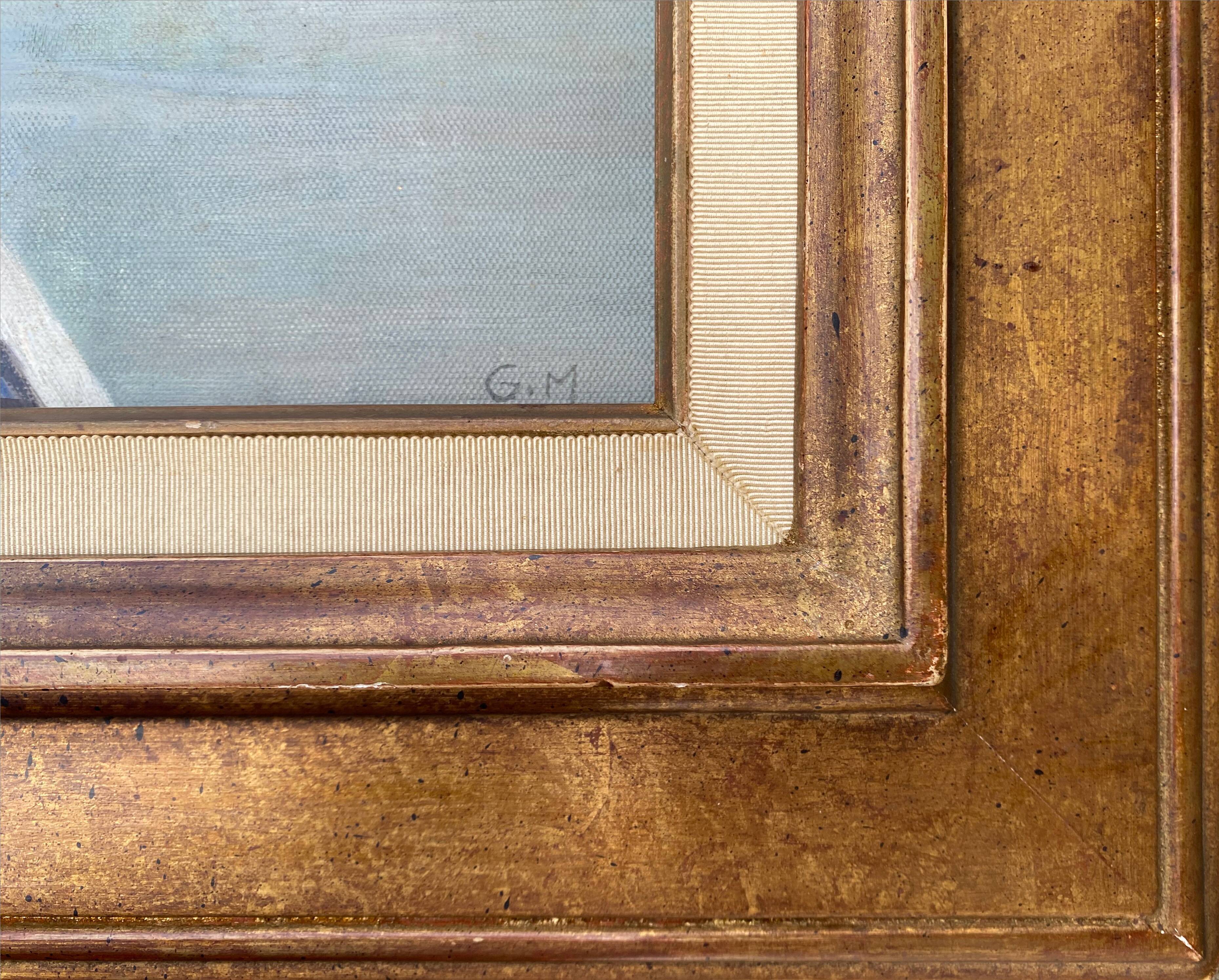 Table hst "quai de seine, paris en hiver" school h. a. schaeffer - g.m. + frame