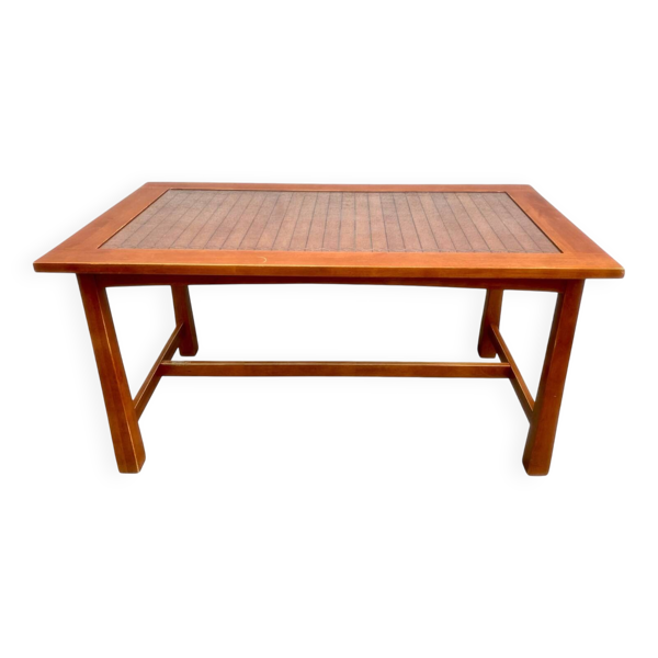 Table exotique verre et bois massif Thaïlande