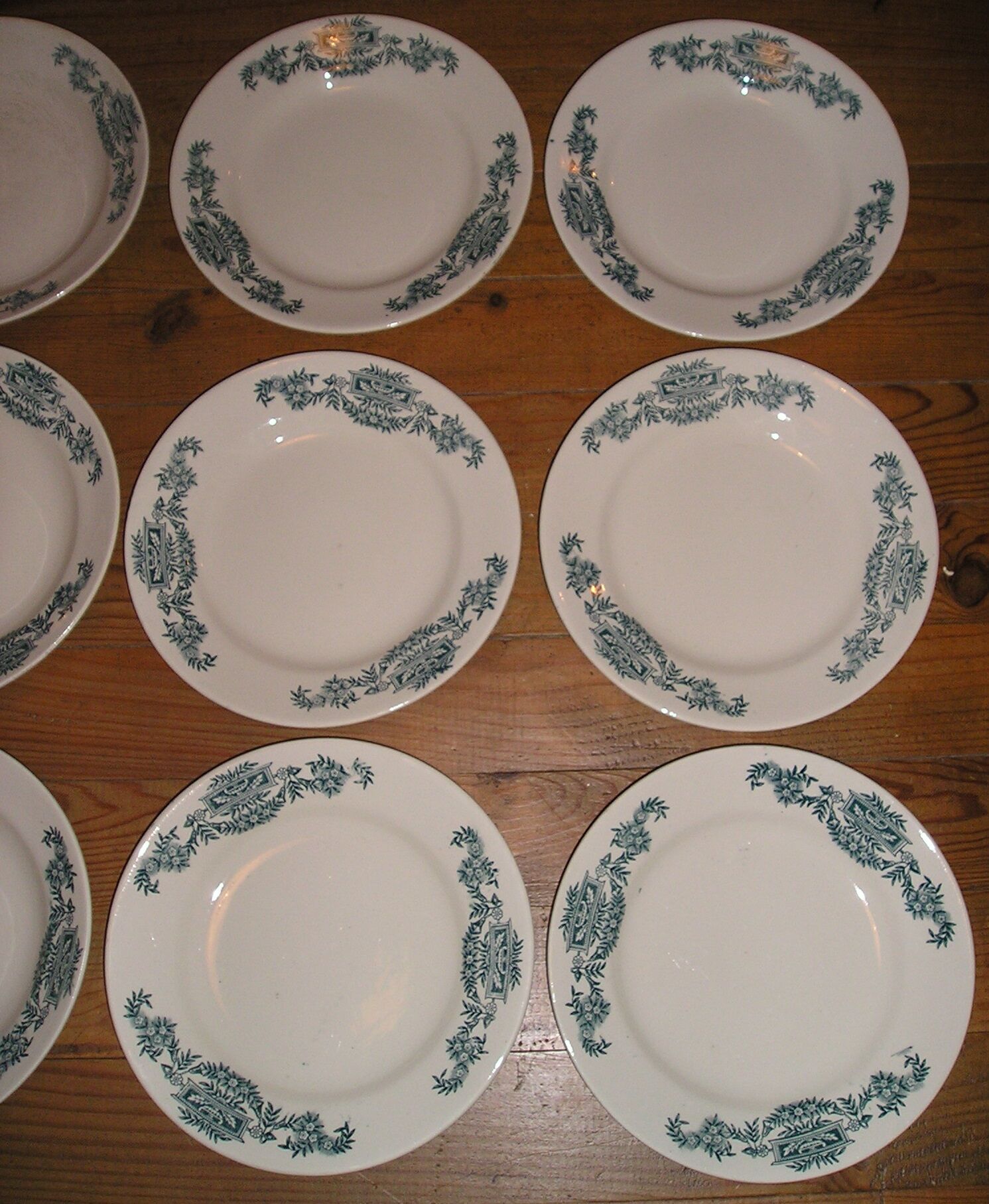 6 dinner plates, 6 plates service hollow earthenware Longchamp model Lutèce