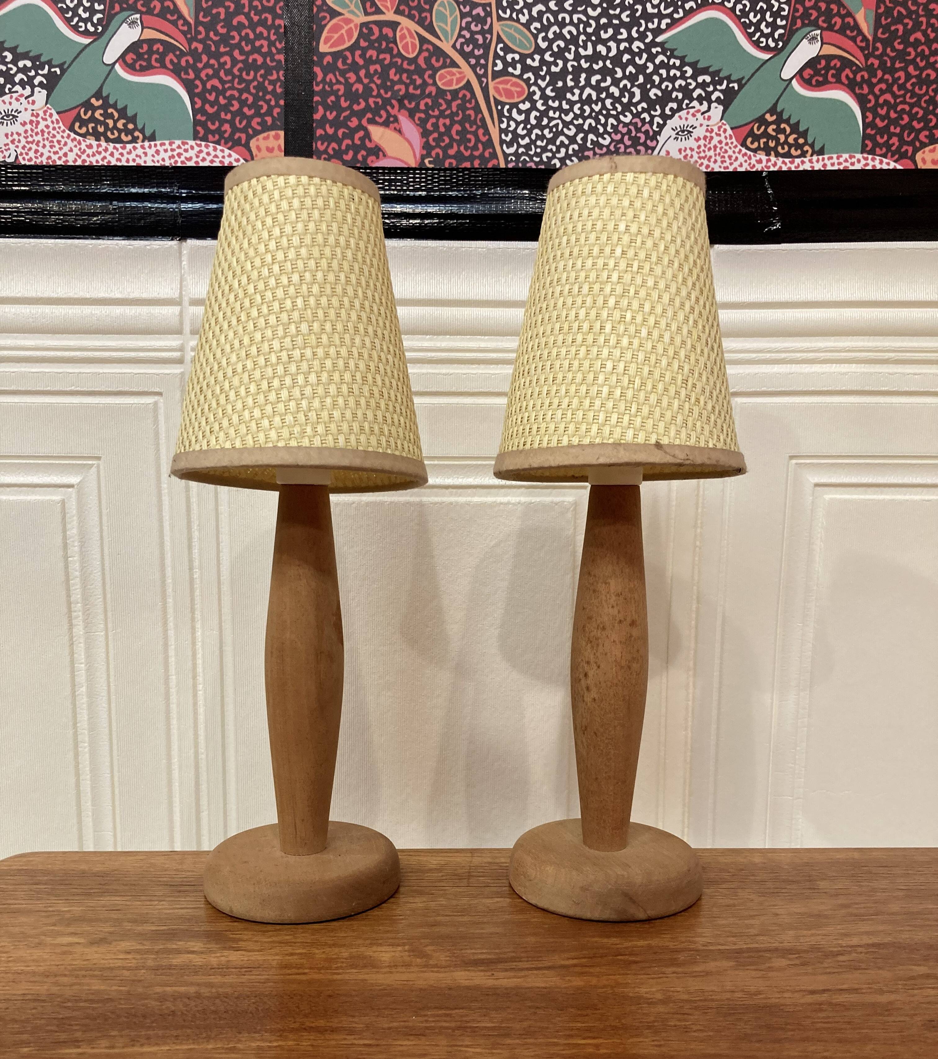 Paire de lampes design scandinave 1960.
