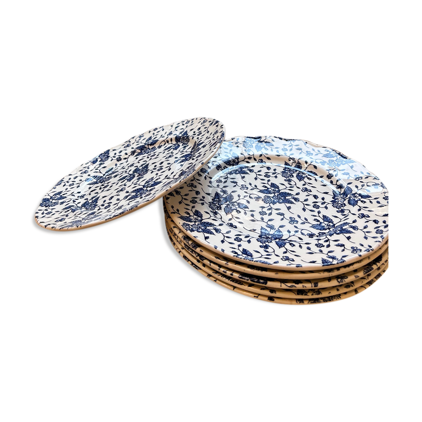 Blue Flower Plates Tudor Royal Grindley
