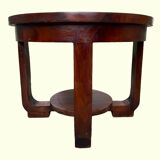 Art Deco coffee table, mahogany pedestal table