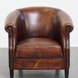 Club chair made of sheepskin leather