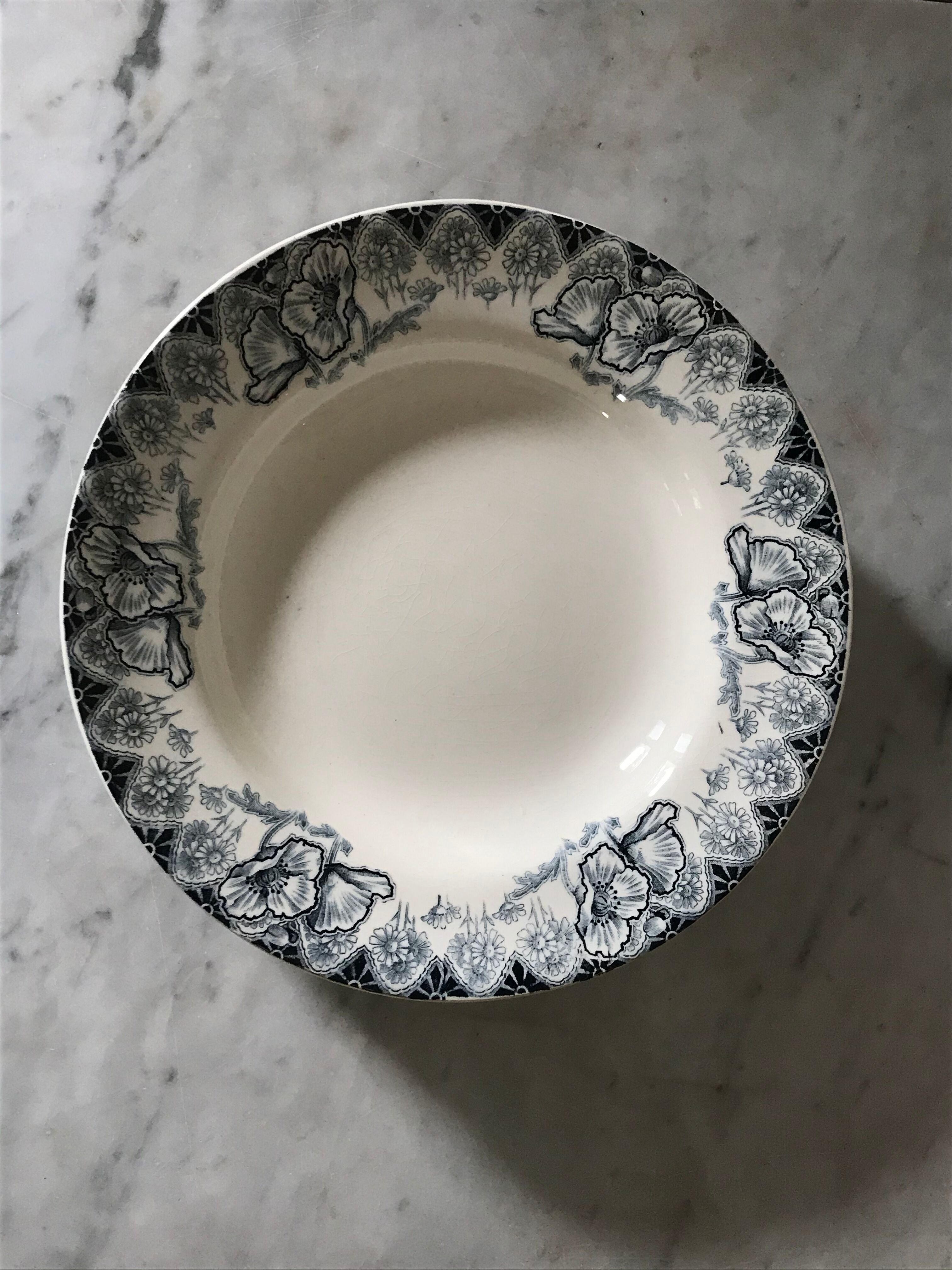 Six hollow plates Terre de Fer