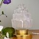 Vintage globe table lamp in half frosted, half transparent glass