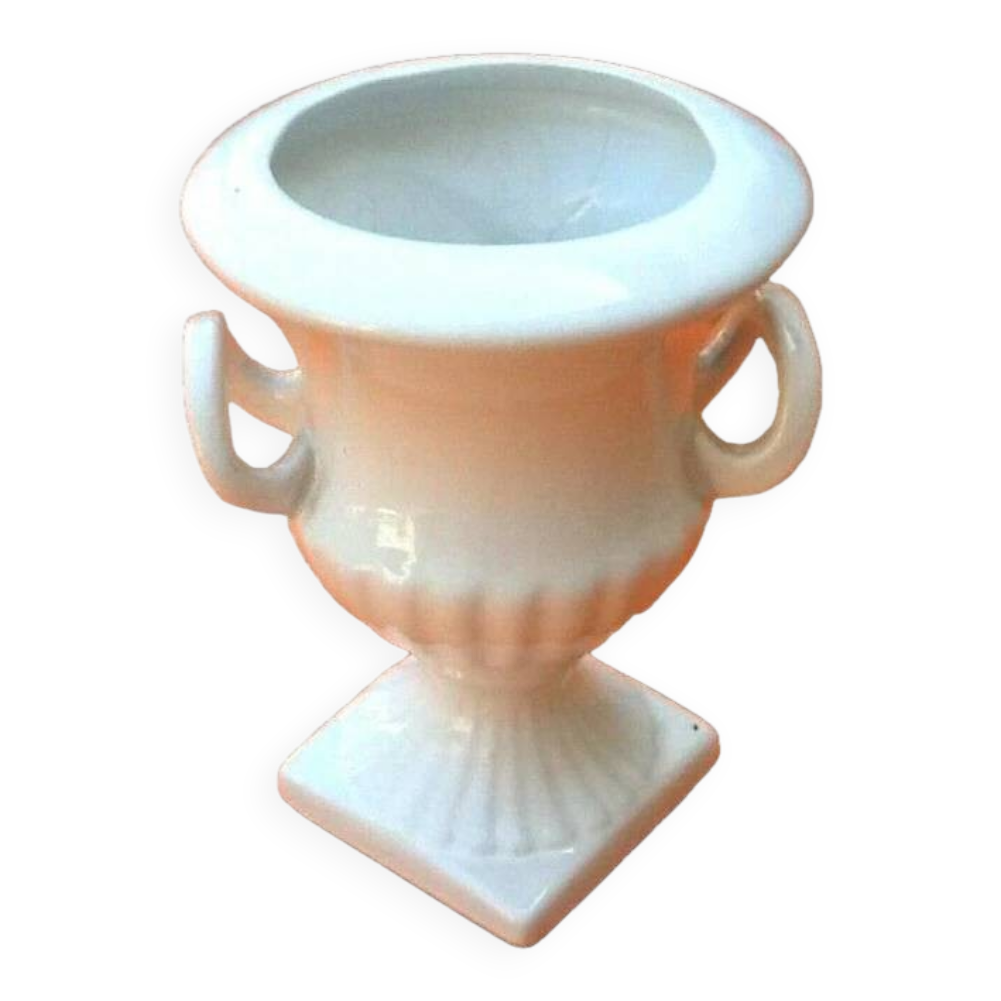 White Delf ceramic vase