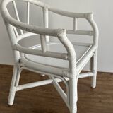Children's armchair, white rattan