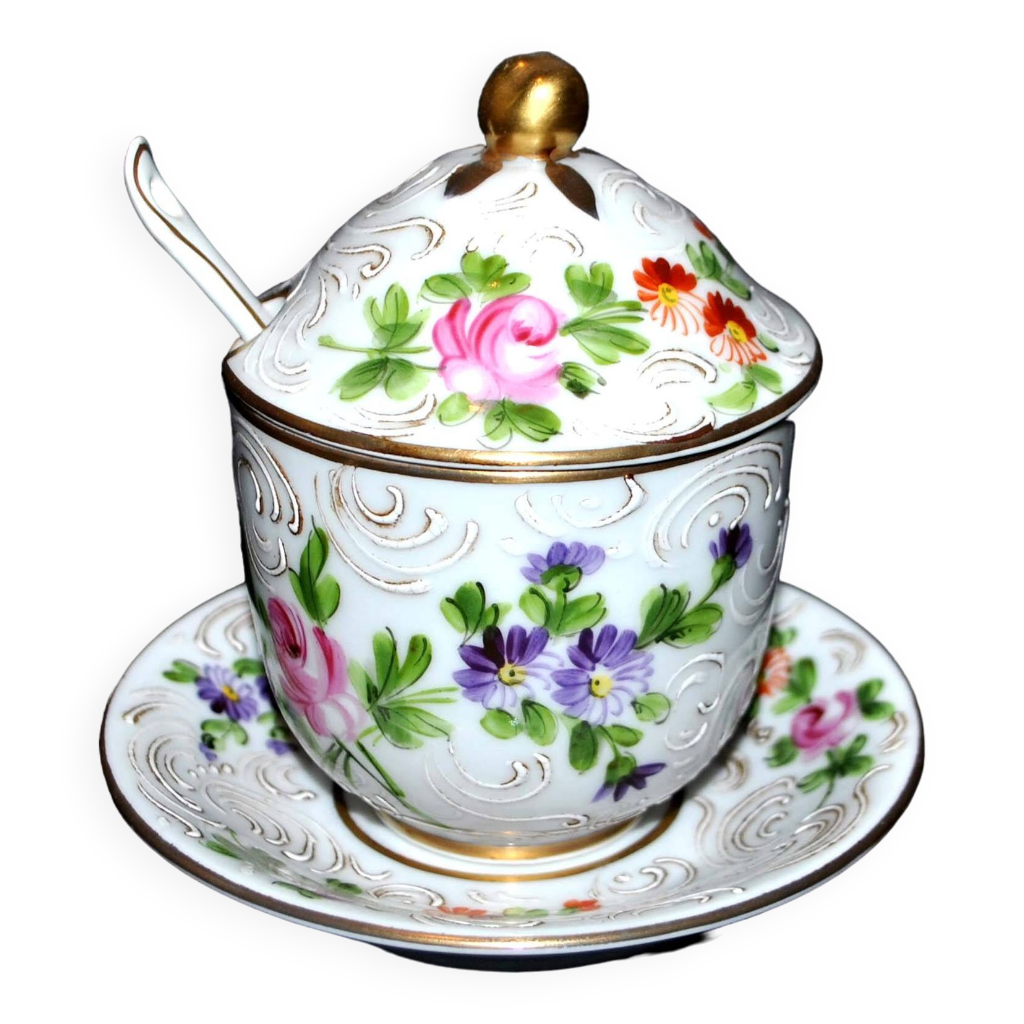 Ancien Pot à Miel Vintage Tweedside - Décor Truite/saumon Peint Main - Pot En Grès Avec Couvercle (années 60) - 9x8 Cm