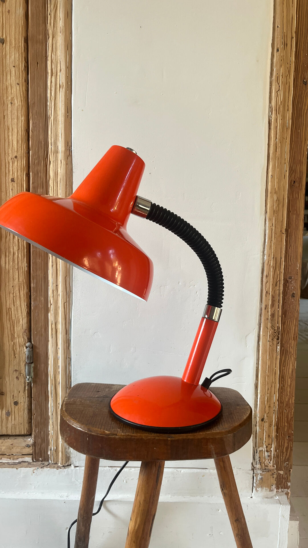 Vintage orange metal lamp