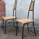 Series of 4 vintage industrial style chairs