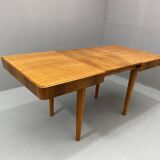 Table à manger réglable en noyer par Setona, années 1950, Tchécoslovaquie