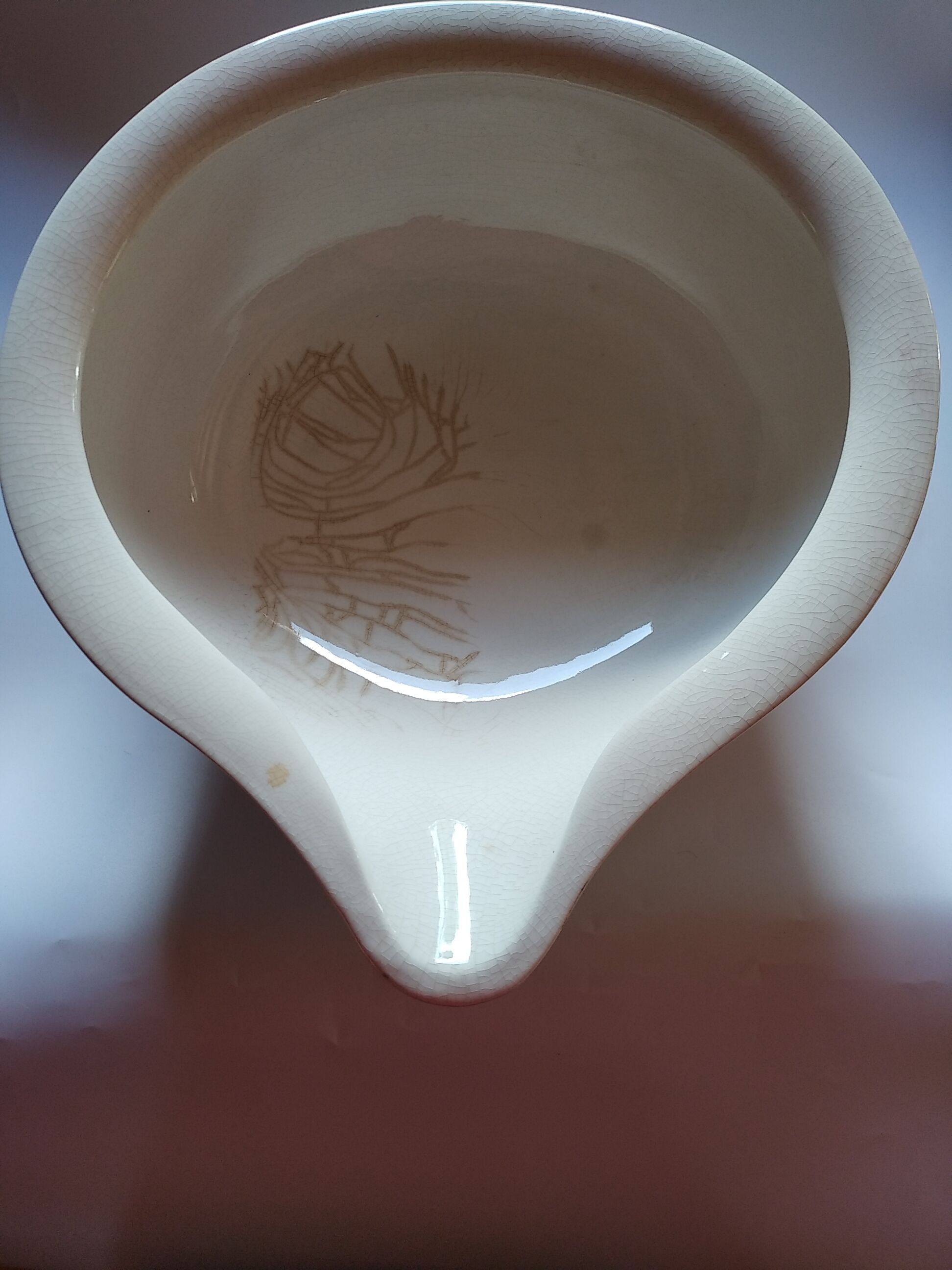 Cabin sink original liner, cracked faience