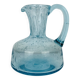Pichet en verre bullé bleu vintage