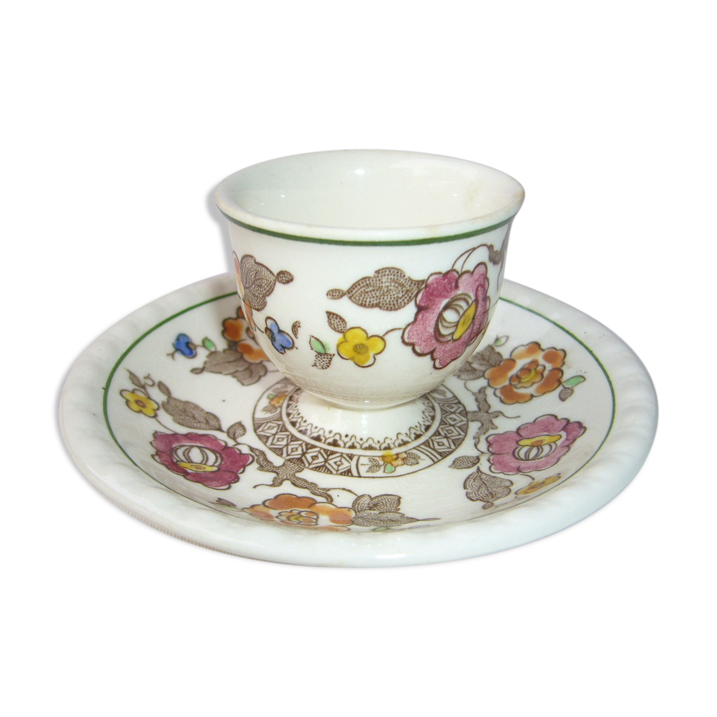 old-time cockroach with floral decoration with its cup