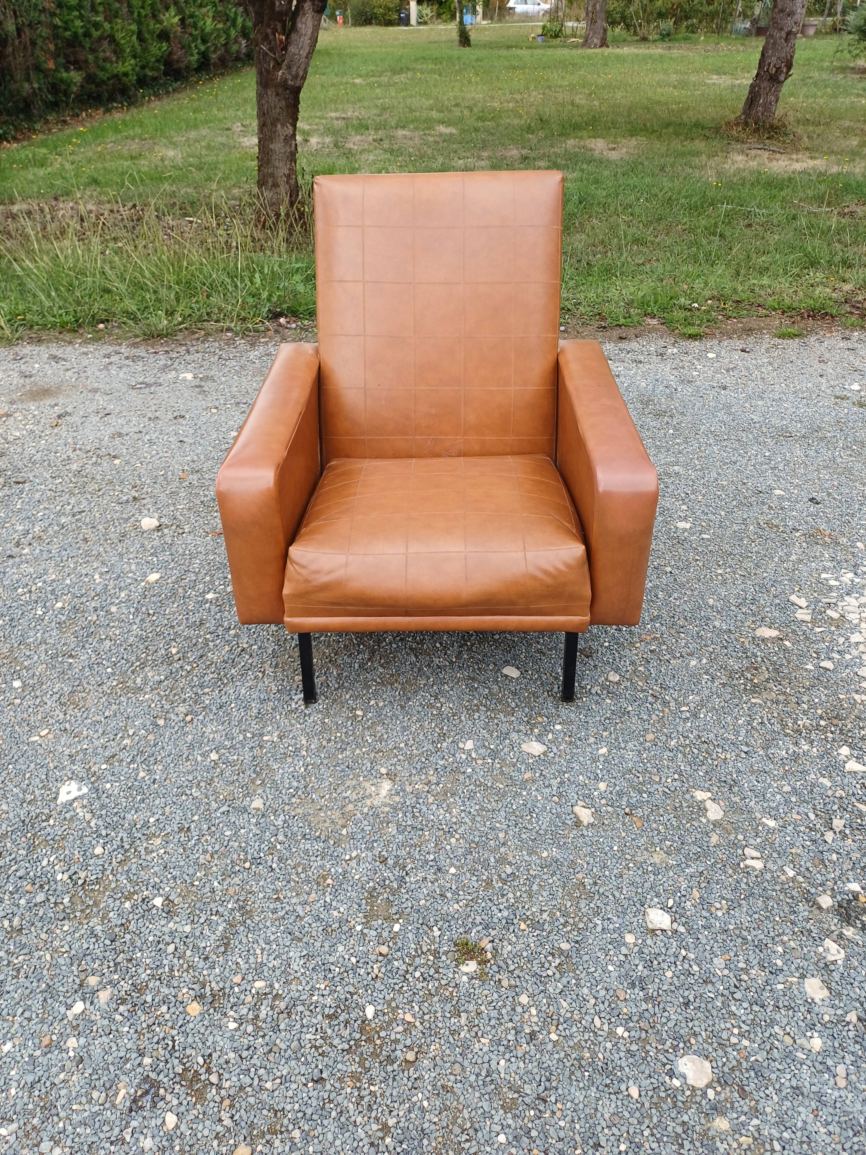 Vintage 50s/60s Brown Skai Armchair