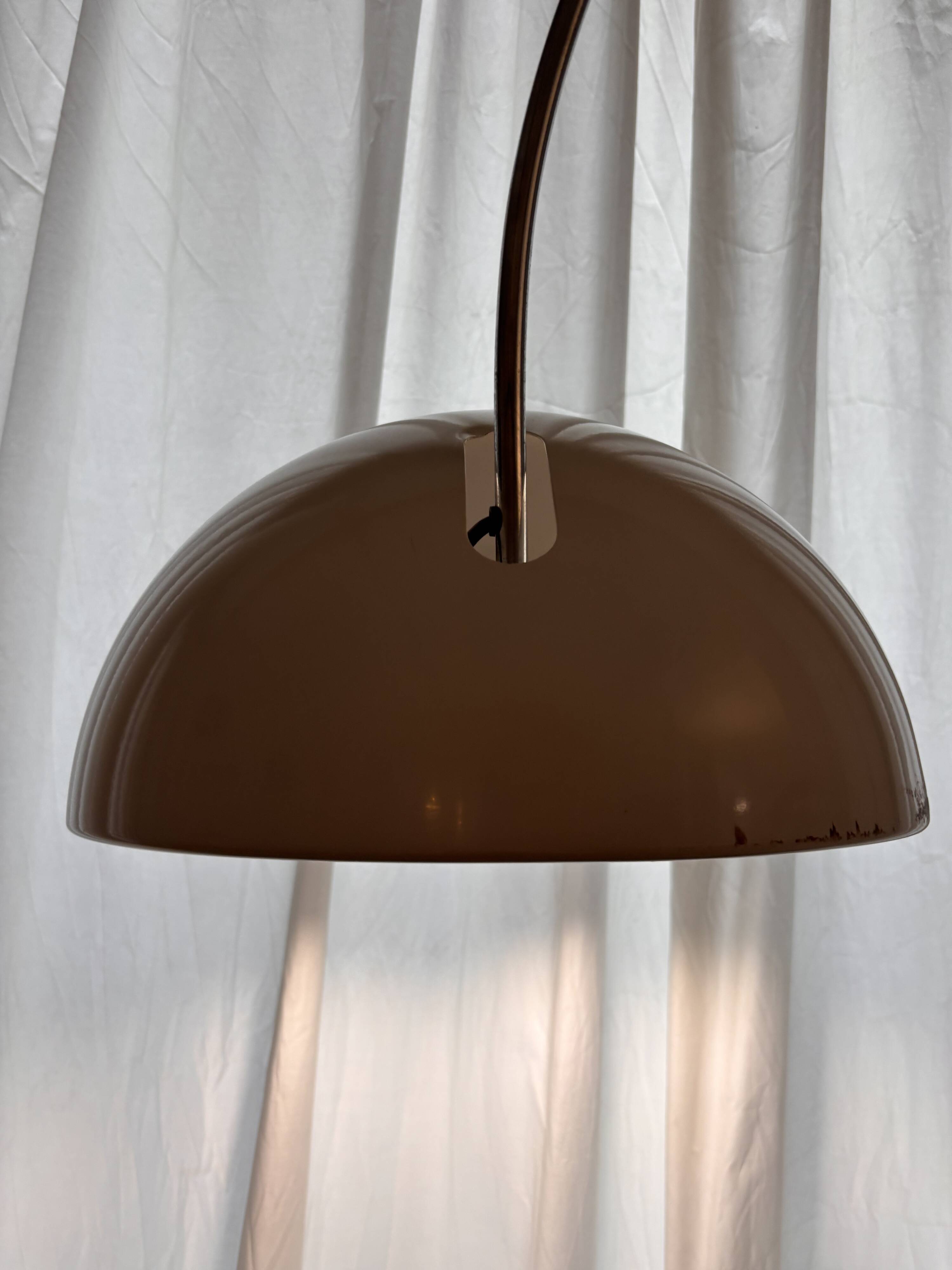 Arco Cut Floor Lamp Joe Colombo for Oluce White Chrome Vintage Design