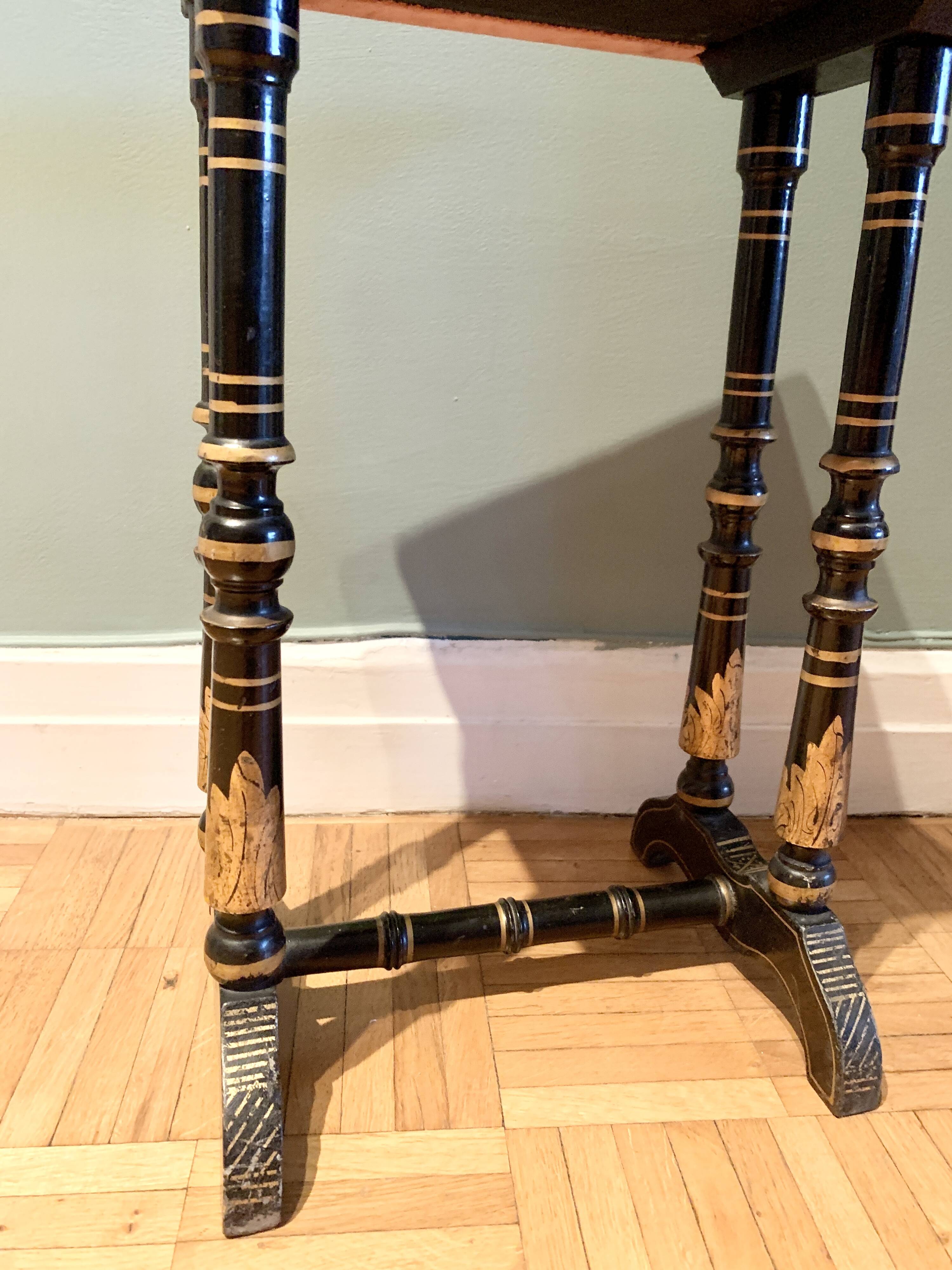 Napoleon III lacquered wooden side table