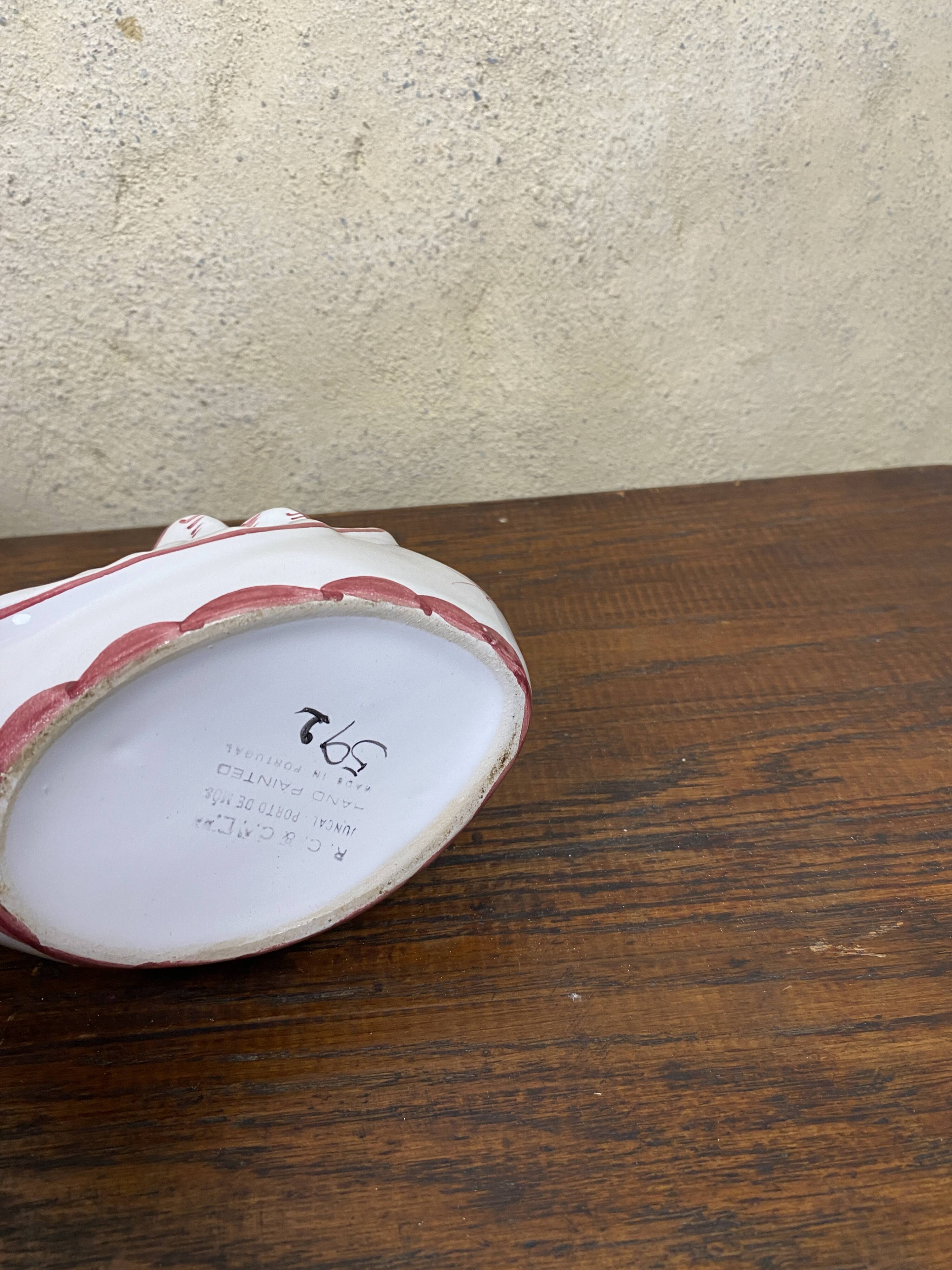 Small hand-painted Portuguese ceramic swan