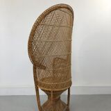 Vintage rattan and wicker peacock chair