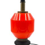 Space Age orange glass table lamp base, Italy 1960s