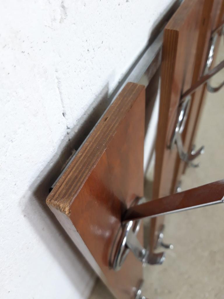 vintage wooden wall coat rack / 8 suspension pointsvintage